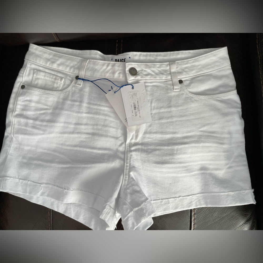 Paige Jimmy Jimmy White Denim Shorts - Size 31